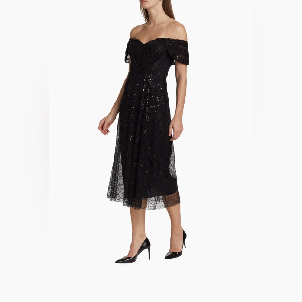 Teri Jon by Rickie Freeman's mesh midi-dress
